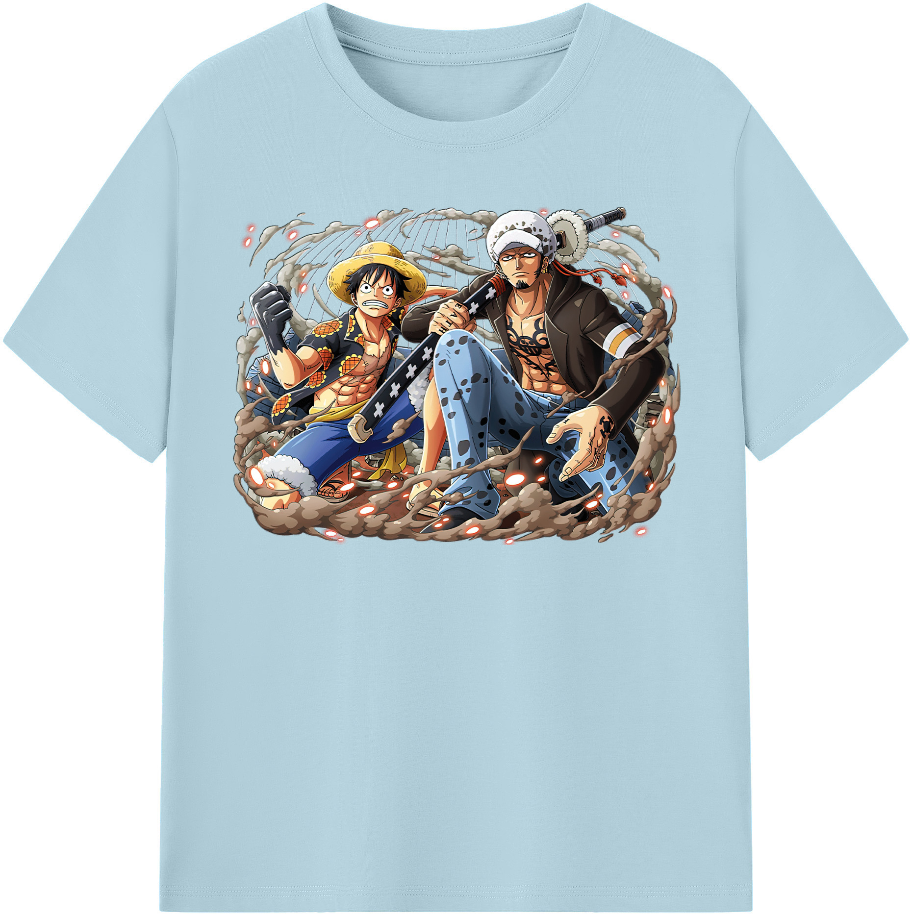 ワンピース モンキー・D・ルフィ ONE PIECE Monkey D. Luffy 綿100％半袖Tシャツ（フロントプリント）
